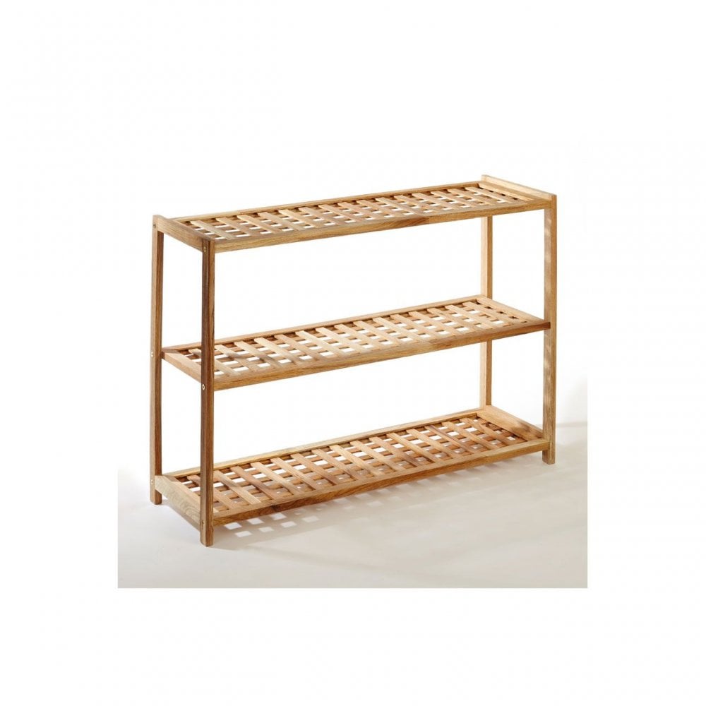 Natural Walnut 3 Tier Shoe Rack