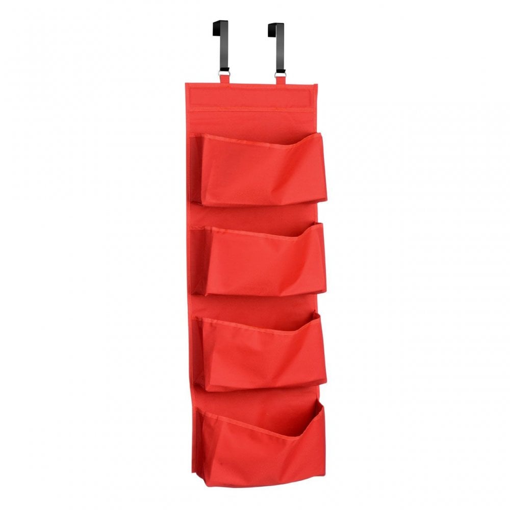 Over Door Red 4 Tier Hanging Organiser