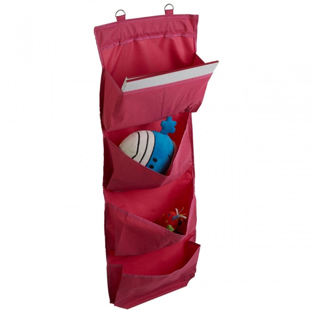 Over Door Hot Pink 4 Tier Hanging Organiser