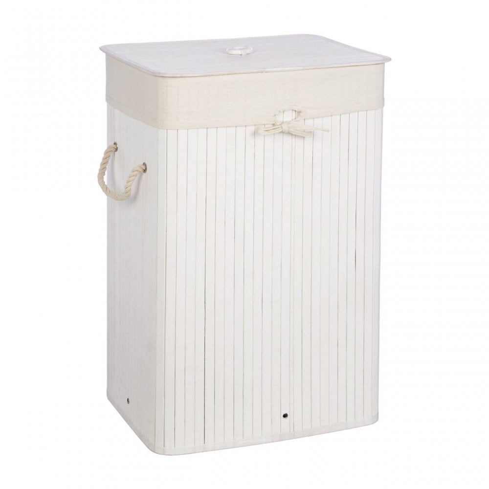 Kankyo White Bamboo Laundry Hamper