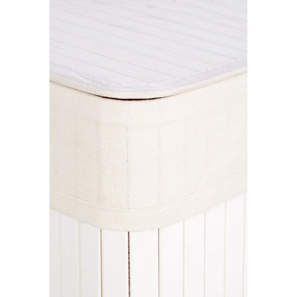 Kankyo White Bamboo Laundry Hamper