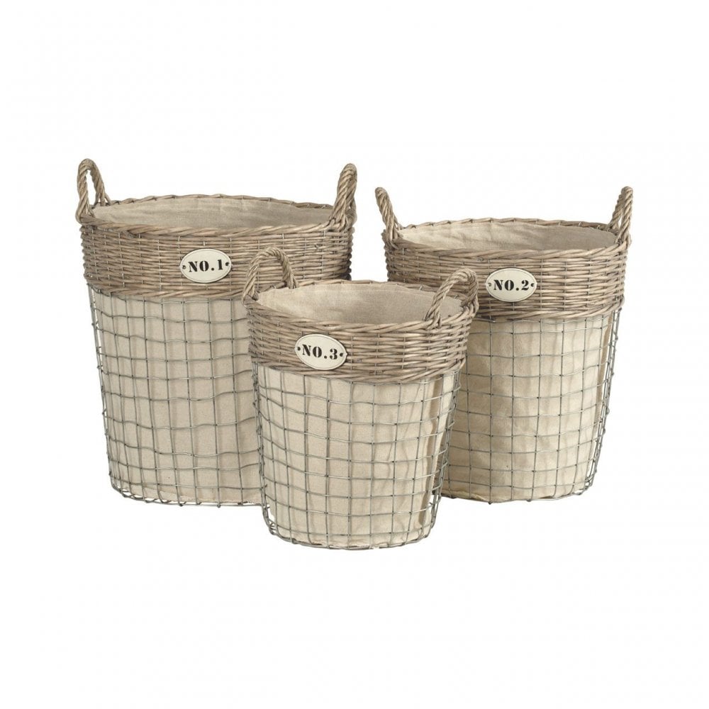 Lida Round Laundry Baskets - Set Of 3