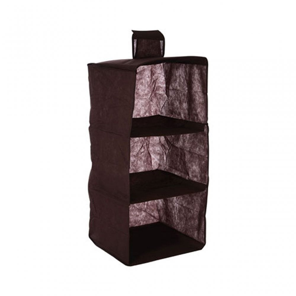 3 Sections Brown Hanging Garment Organiser