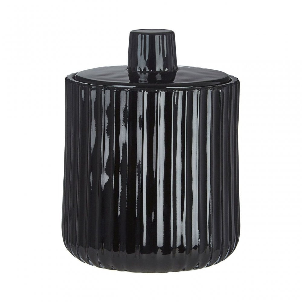 Ticino Brittany Black Glass Storage Jar