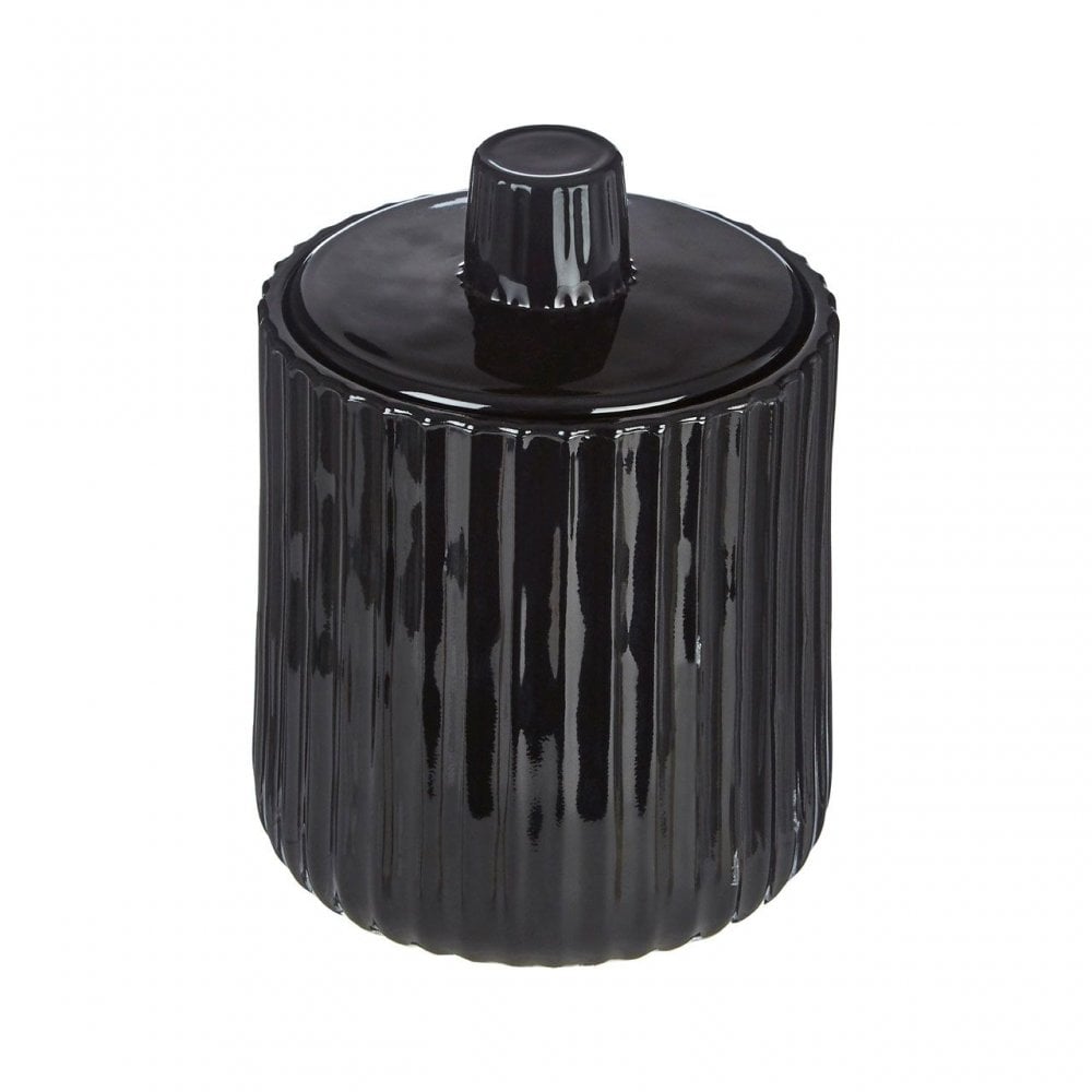 Ticino Brittany Black Glass Storage Jar