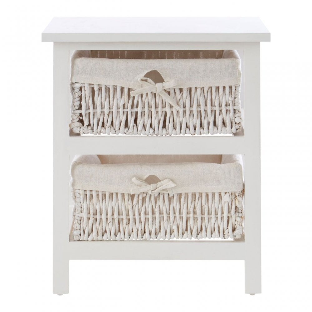 White 2 Maize Baskets Storage Unit