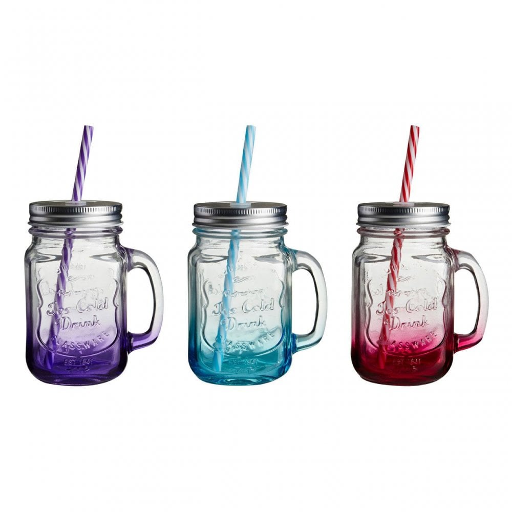 Embossed Coloured Mason Jar Mug