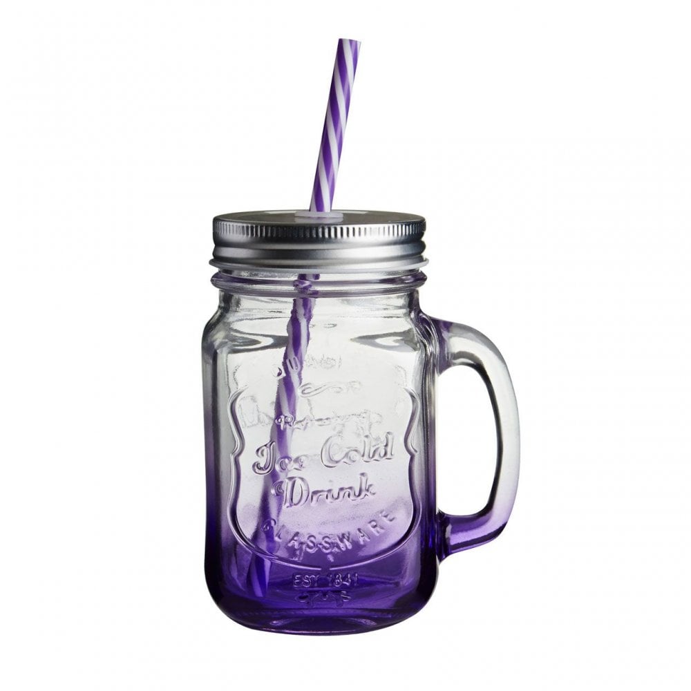 Embossed Coloured Mason Jar Mug