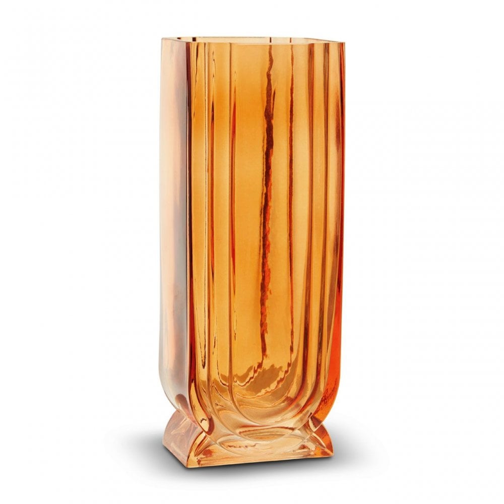 Edan Large Orange Glass Vase