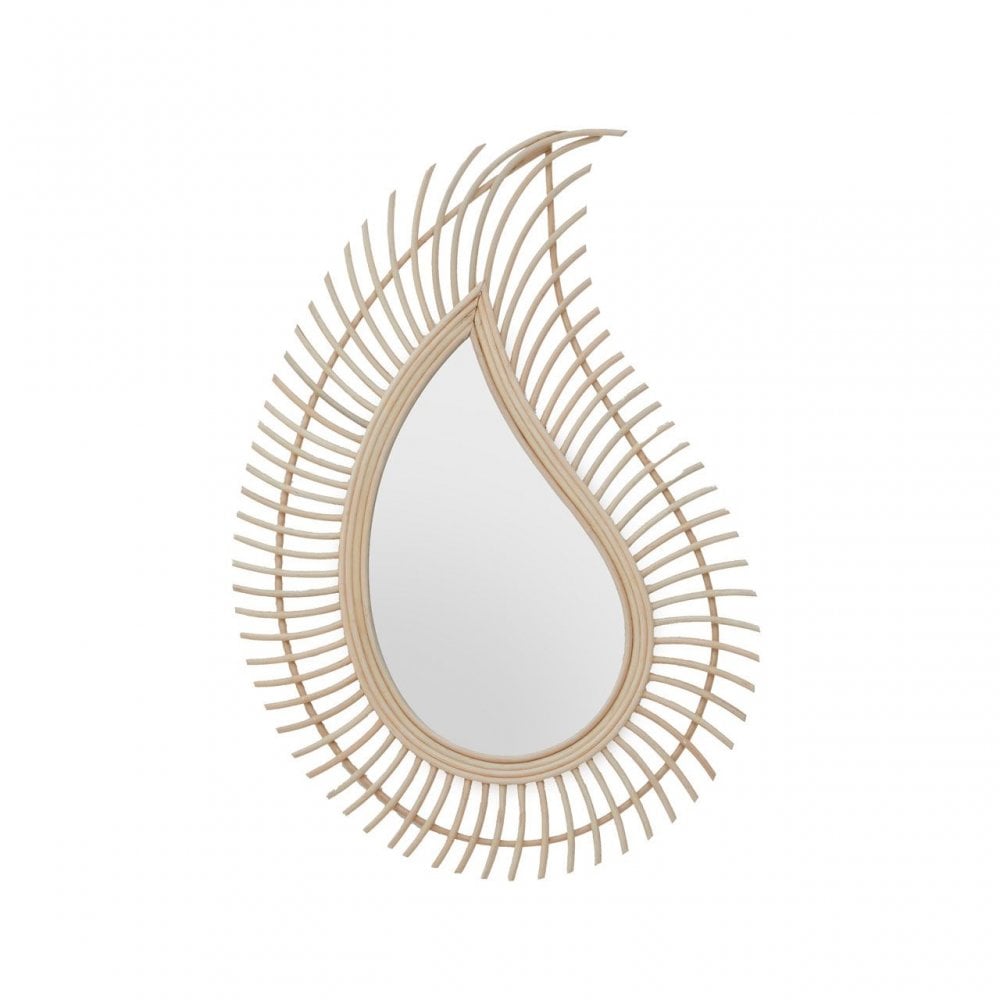 Mataram Teardrop Natural Rattan Wall Mirror