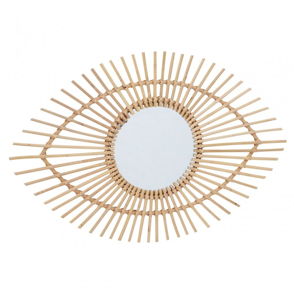 Mataram Natural Rattan Eye Shape Wall Mirror