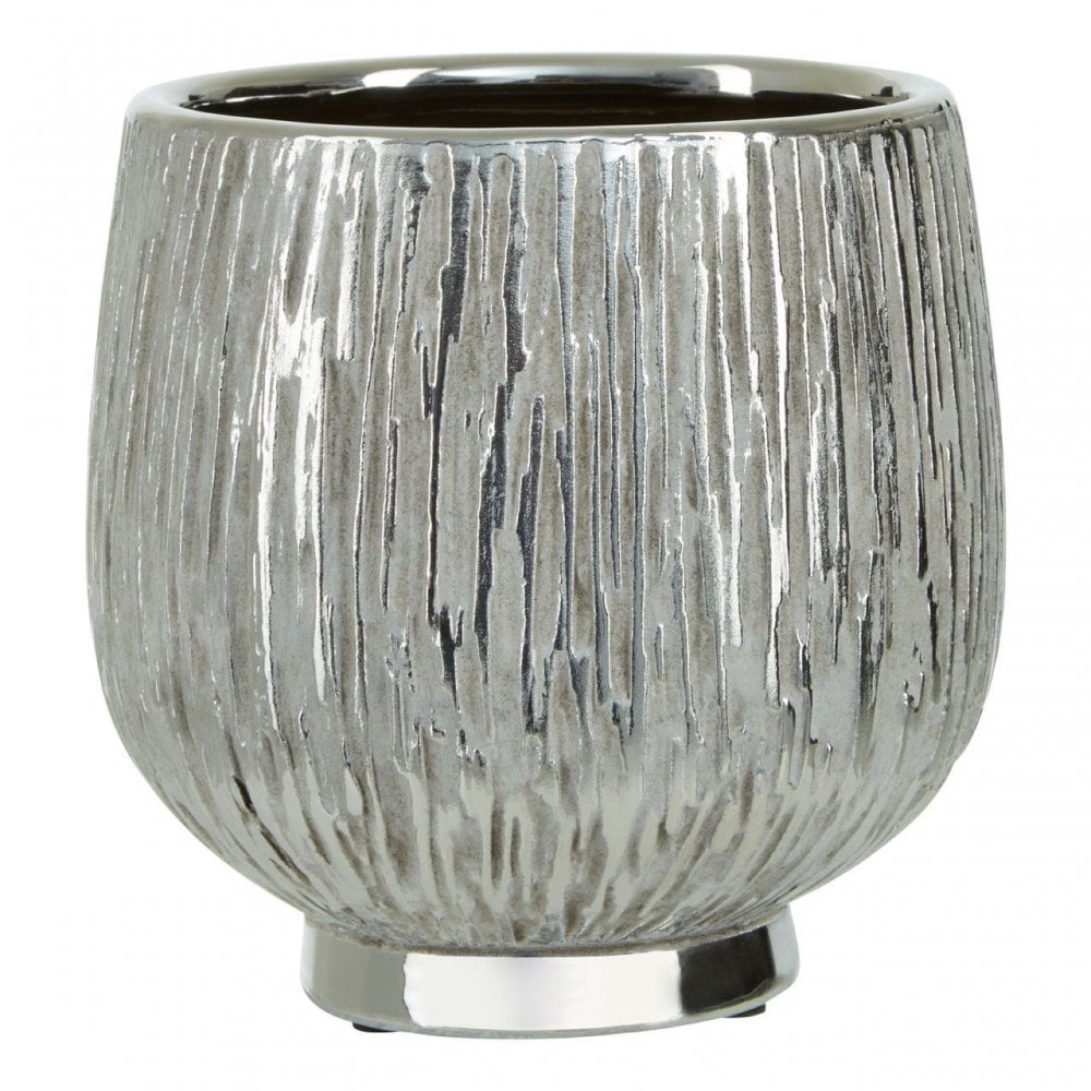 Hesper Small Silver Ceramic Planter