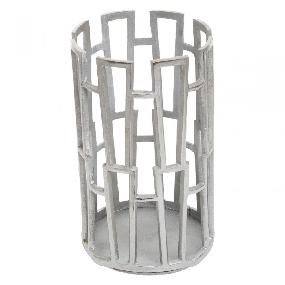 Delphi Large Silver Finish Candle Holder