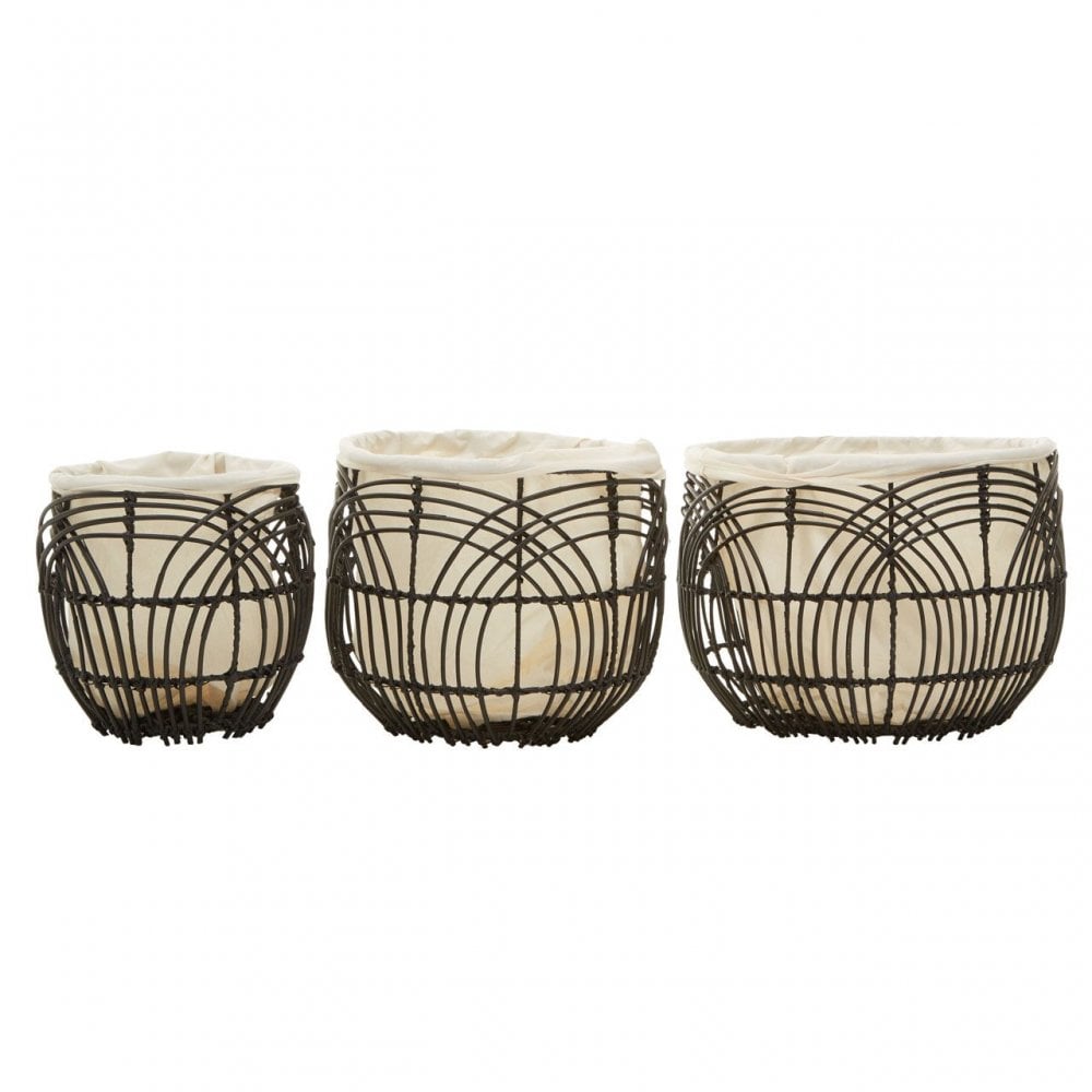 Arles Set Of 3 Rattan Baskets