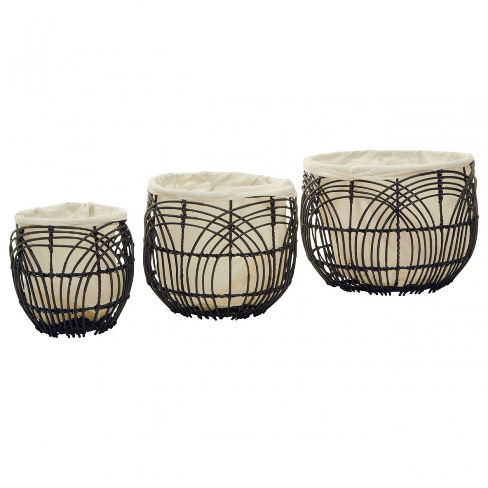 Arles Set Of 3 Rattan Baskets