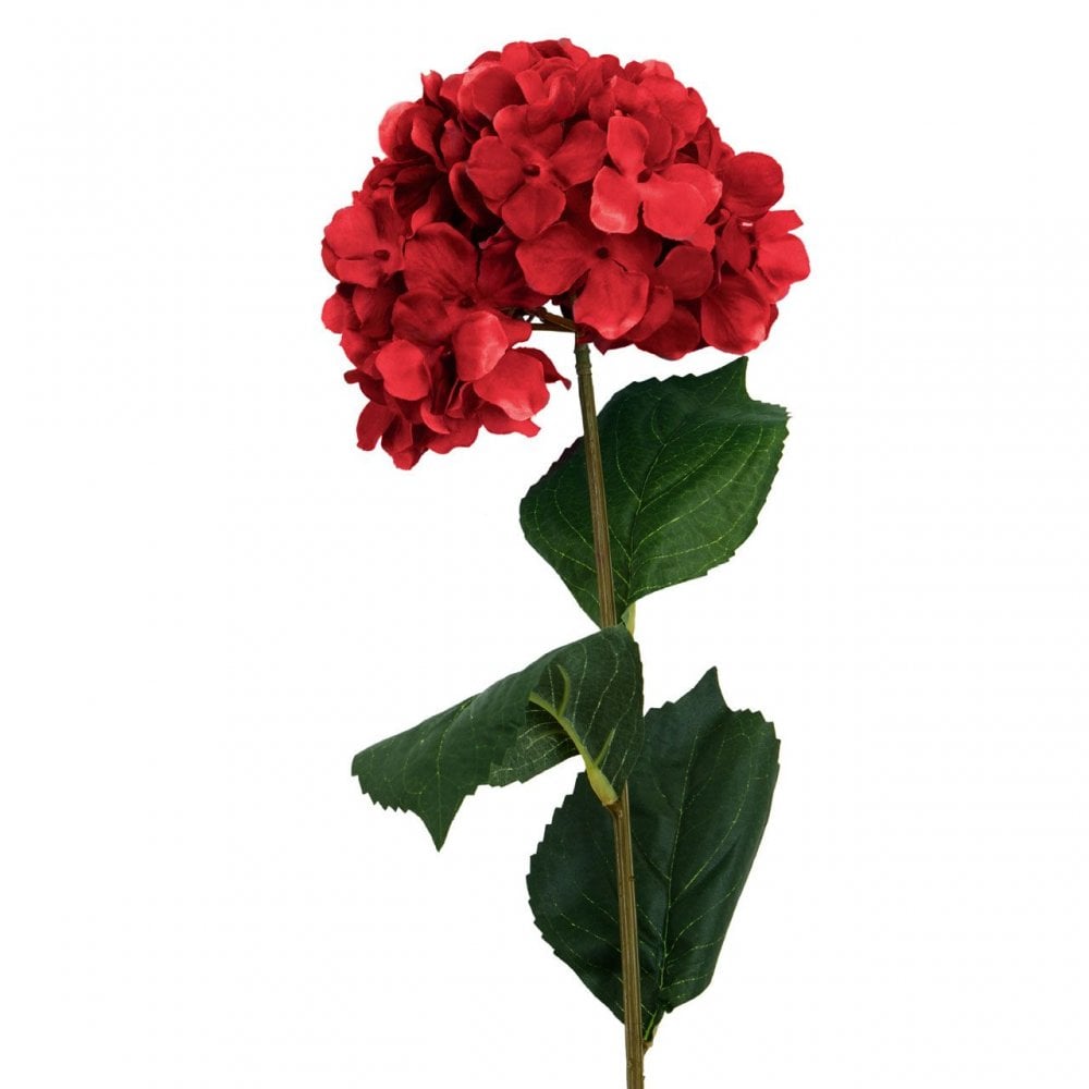 Fiori Hydrangea Stem Red Flower - 74Cm