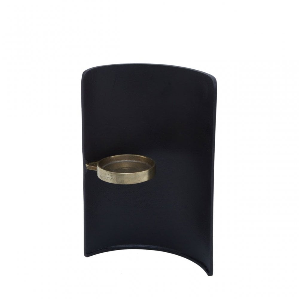 Daito Black Gold Finish Candle Holder