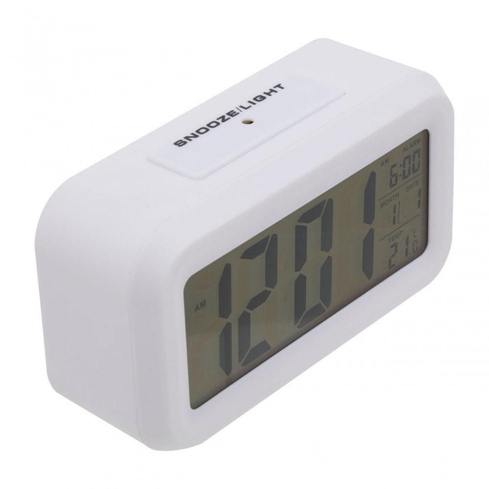 White Lcd Digital Clock