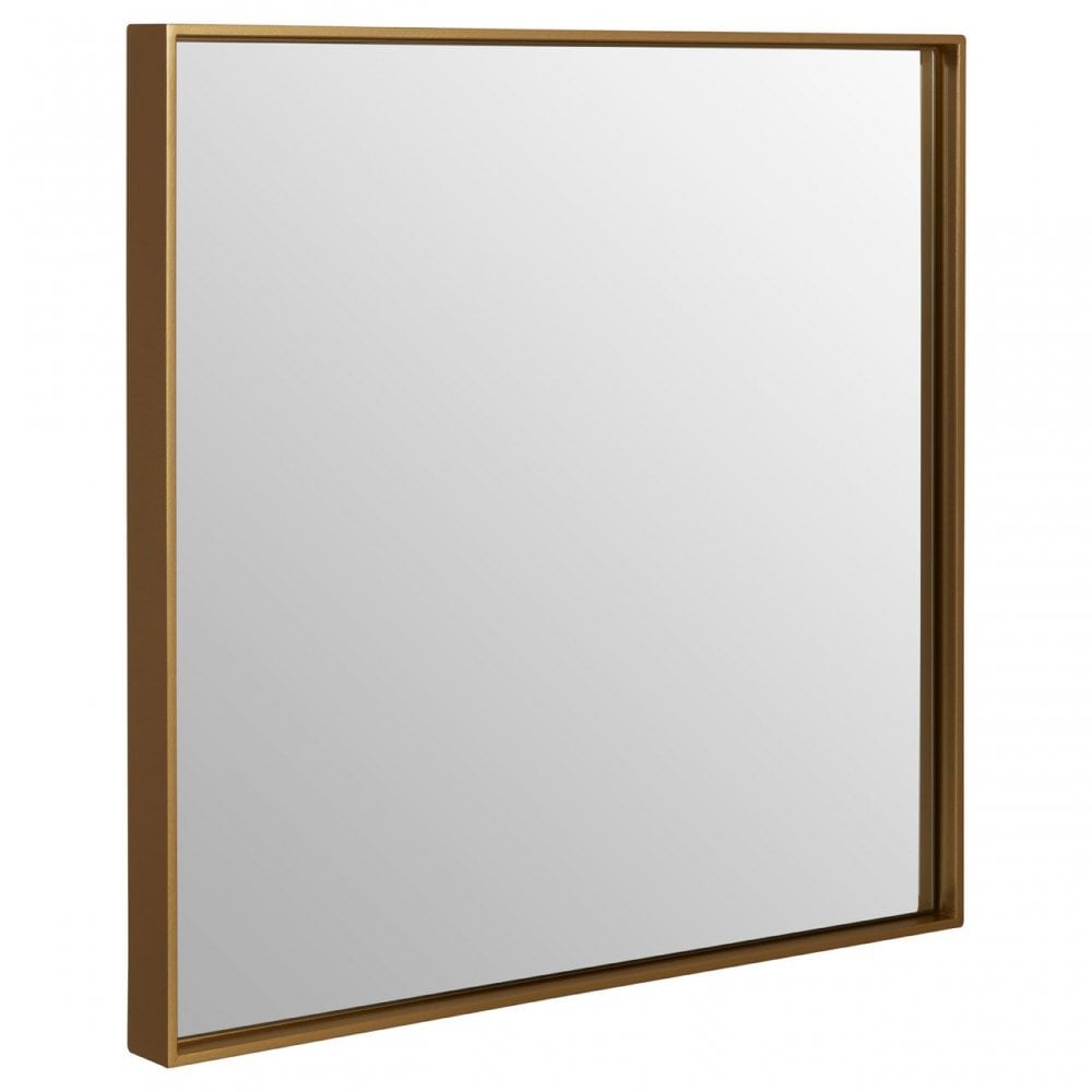 Ando Large Square Gold Finish Wall Mirror