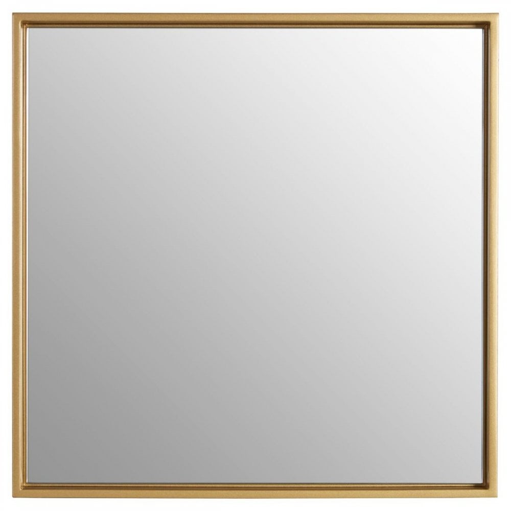 Ando Small Square Gold Finish Wall Mirror