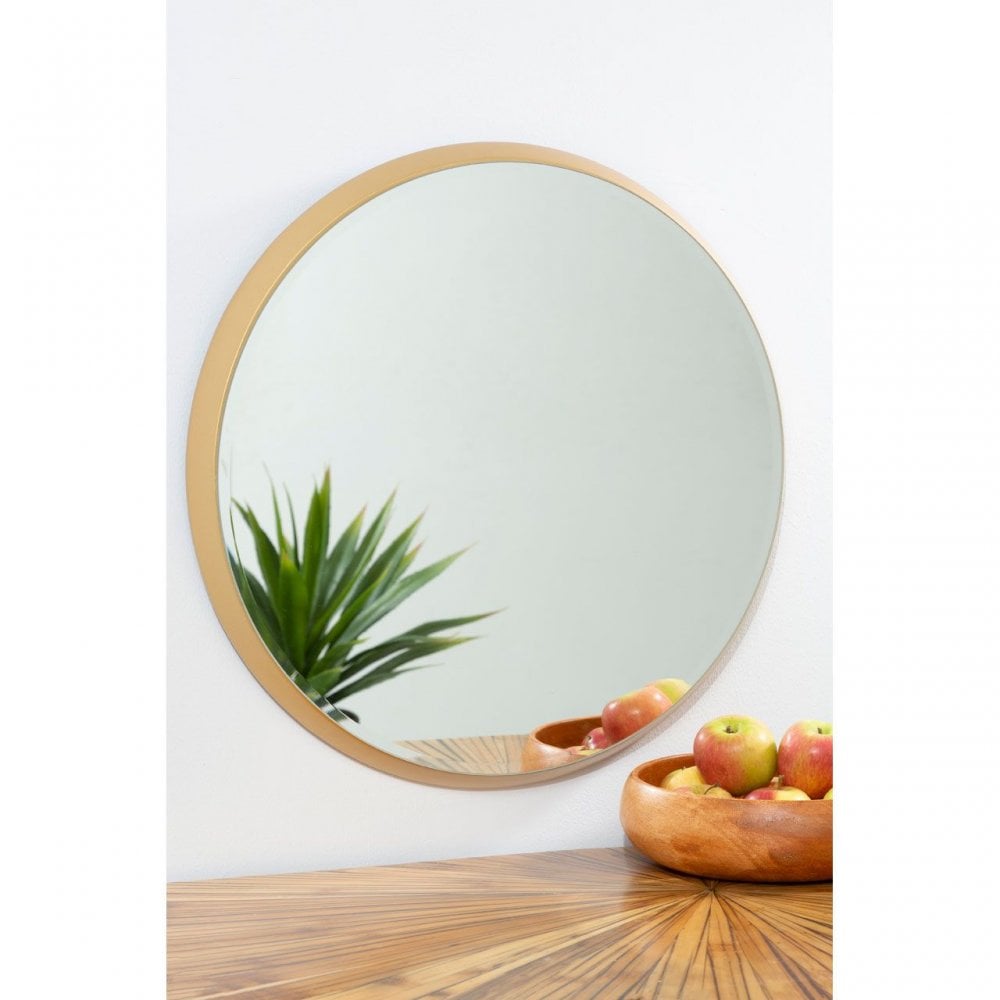 Large Round Wall Mirror With Gold Frame