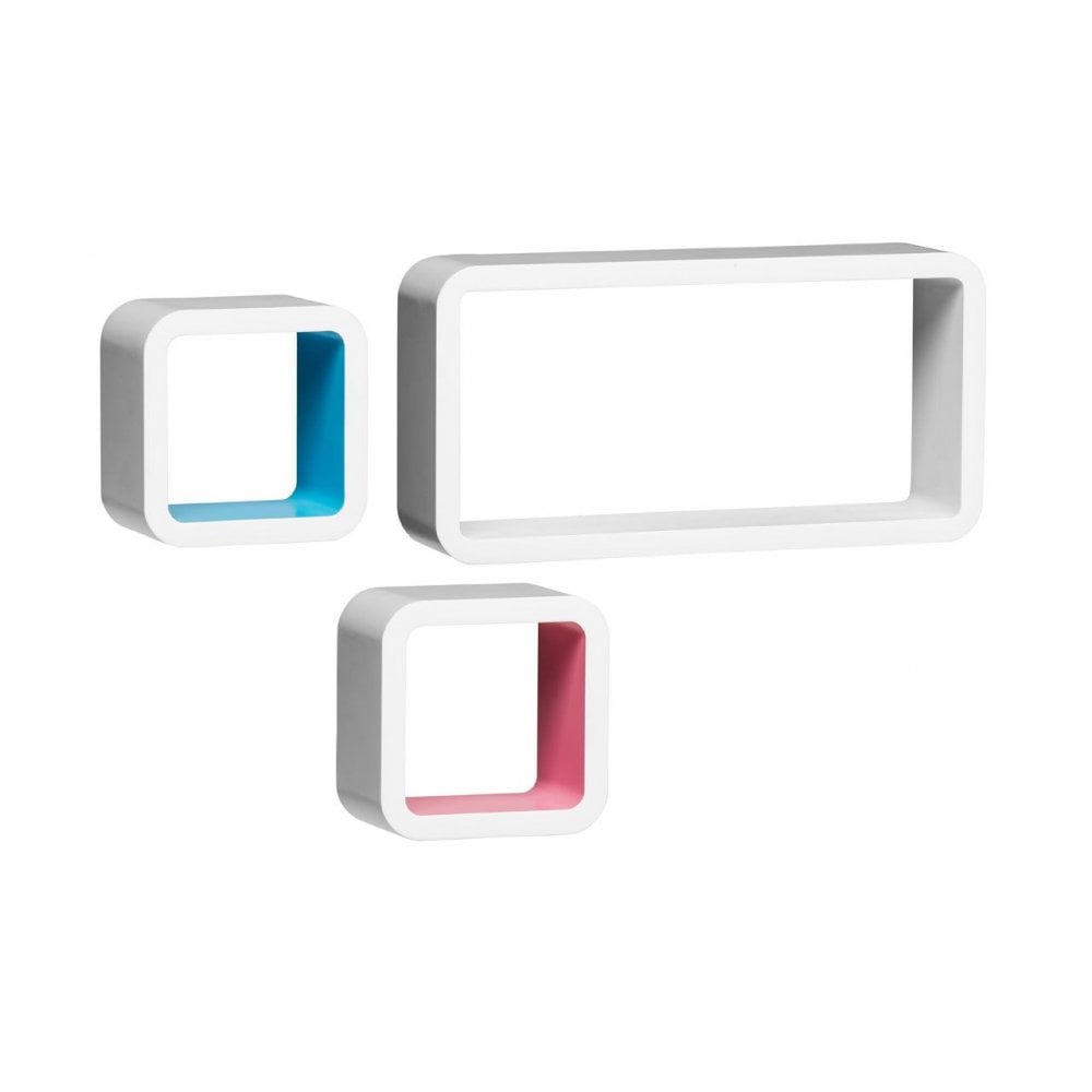 White Wall Cubes - Set Of 3