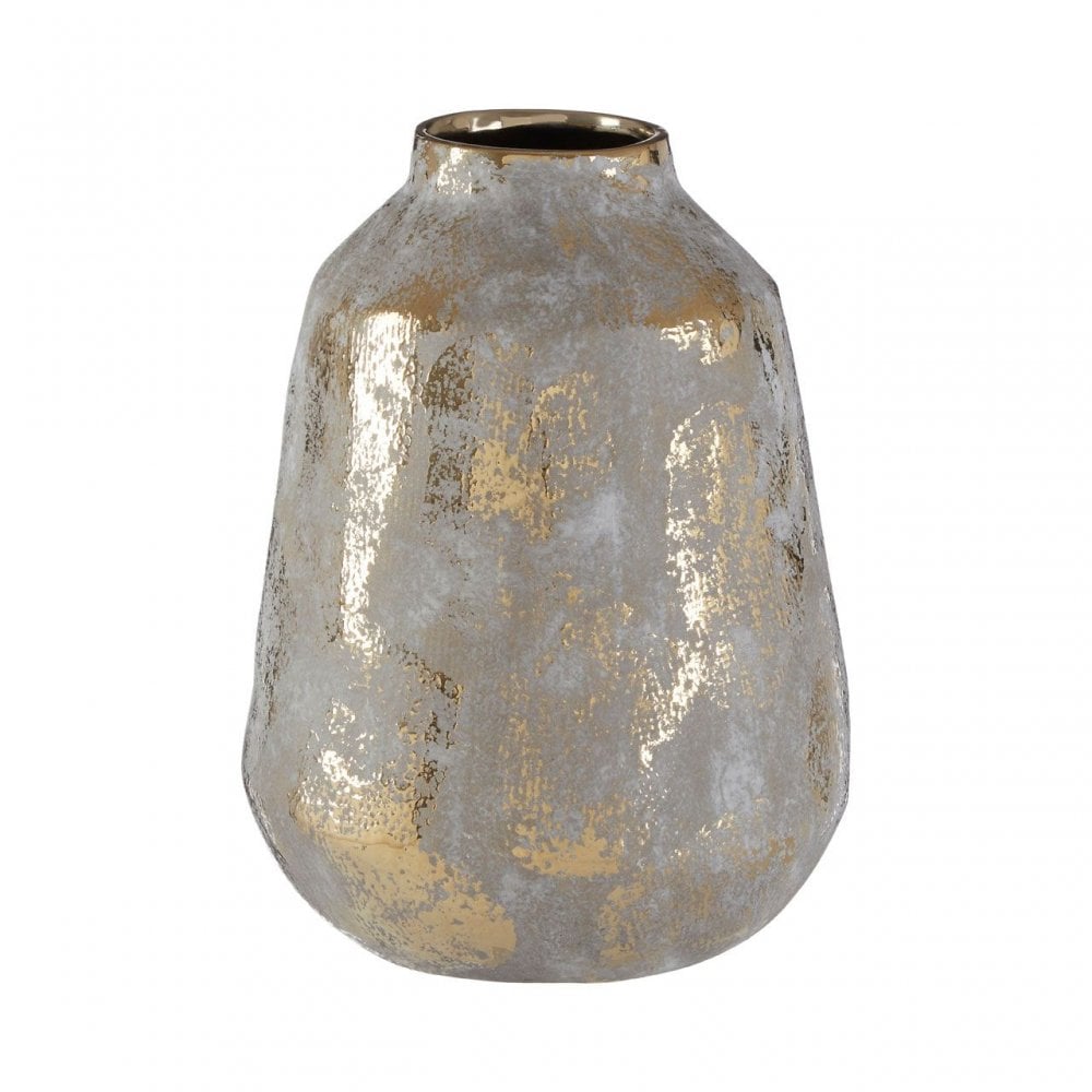 Orvena Grey And Gold Ceramic Vase