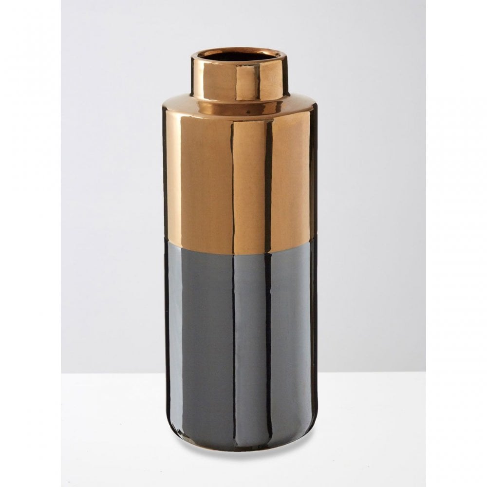 Stellar Grey Large Metallic Vase