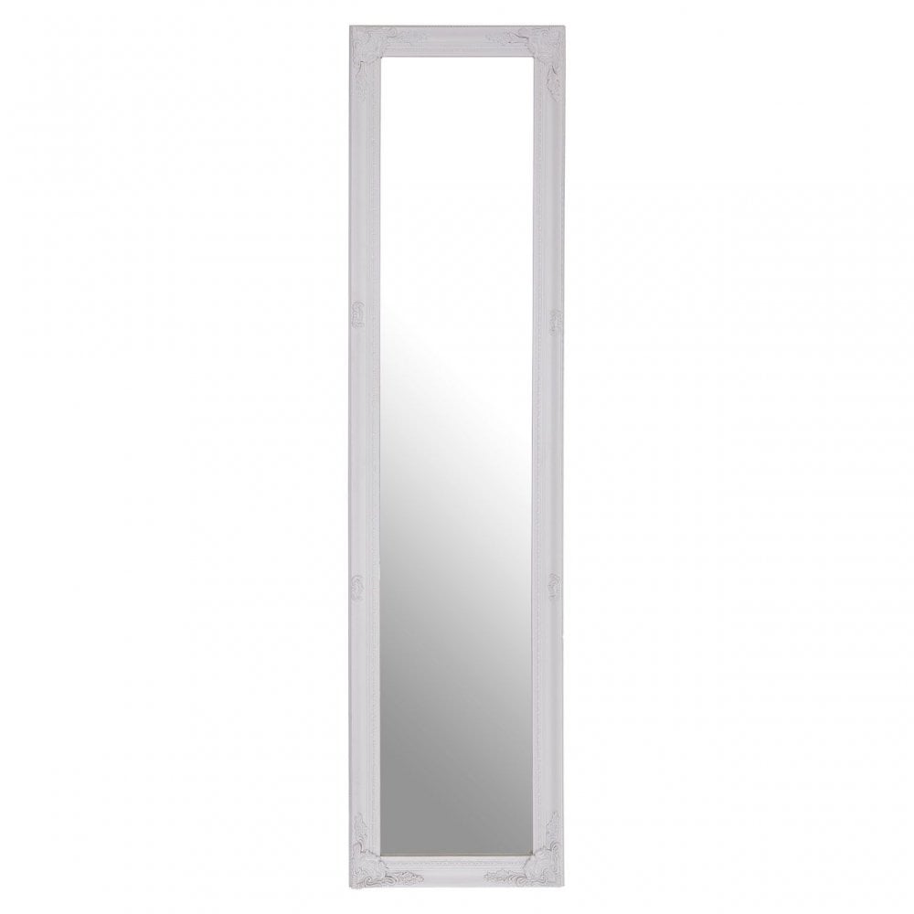 Elizabeth White Wood Floor Standing Mirror