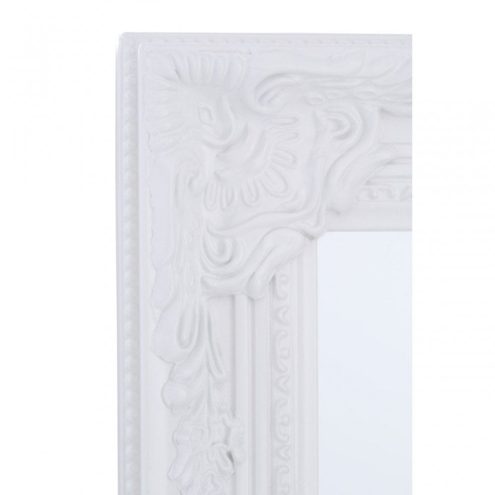 Chic Vintage White Floor Standing Mirror