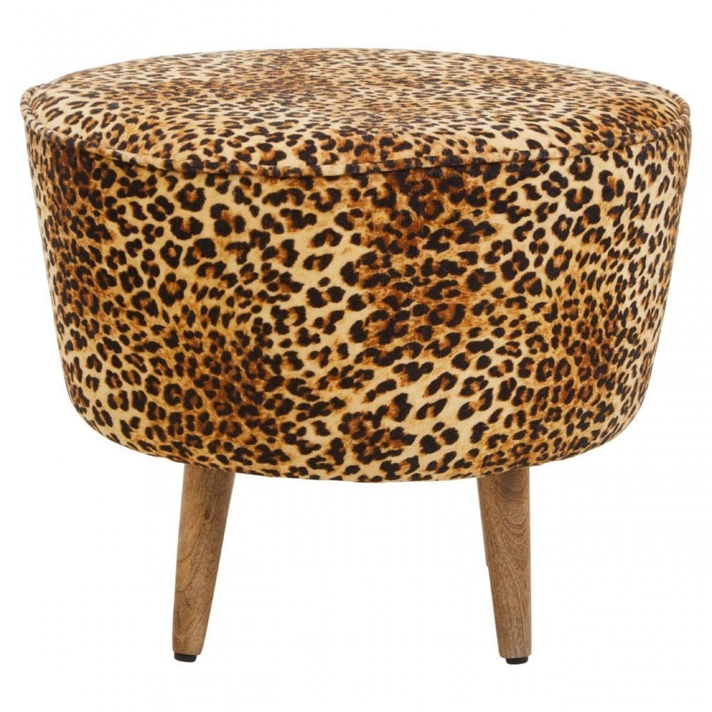 Cefena Leopard Print Stool