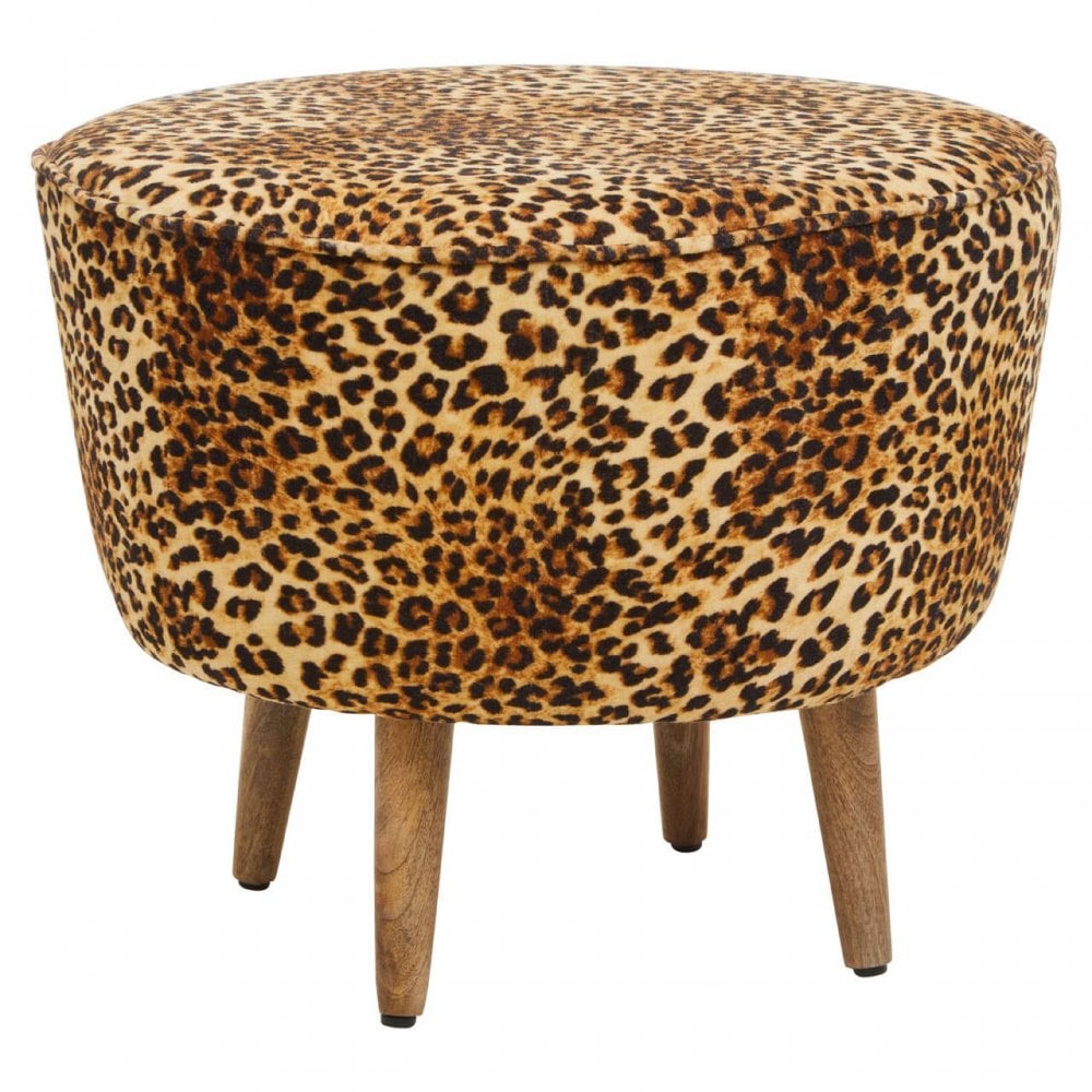 Cefena Leopard Print Stool