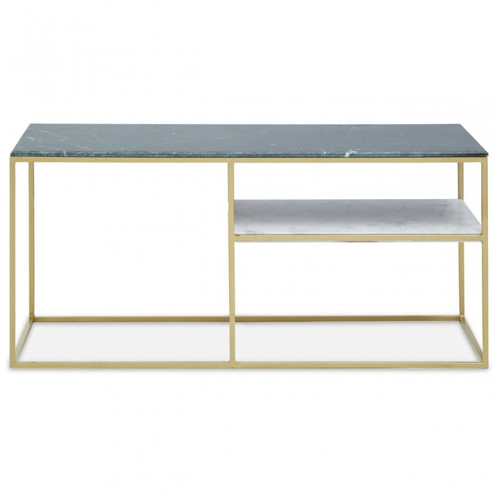 Nirav Assorted Marble / Gold Frame Console Table