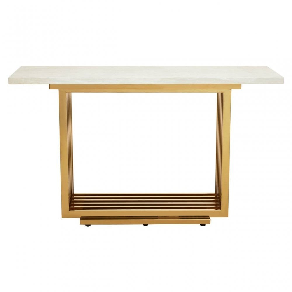 Moda Ivory White Marble  Console Table