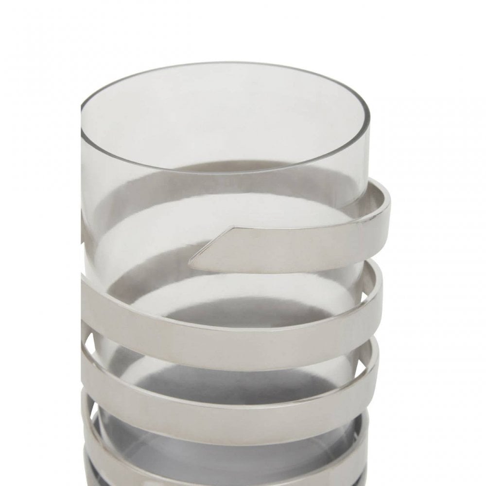 Amreli Small Silver Hurricane Candle Holder