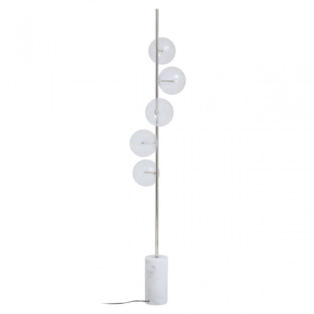 Abira Nickel And White Marble Floor Lamp