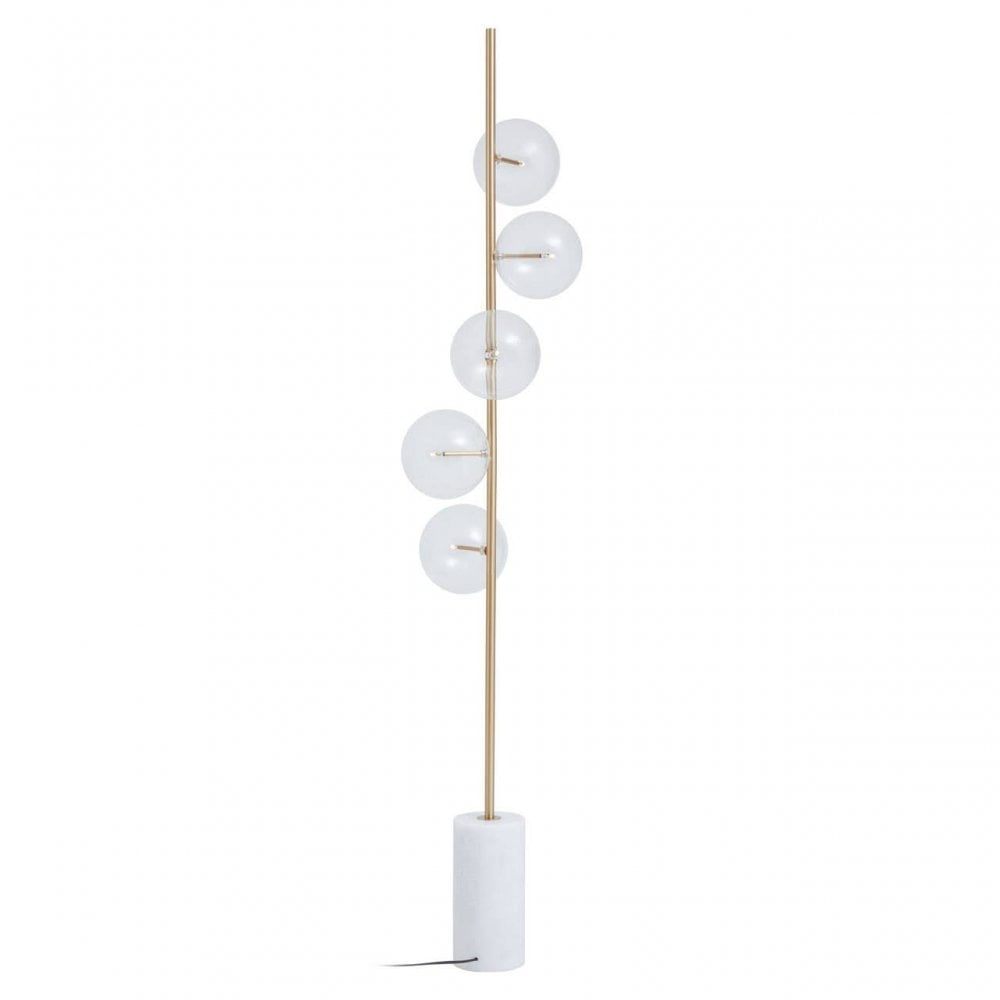 Abira Five Bulb White Marble Floor Lamp