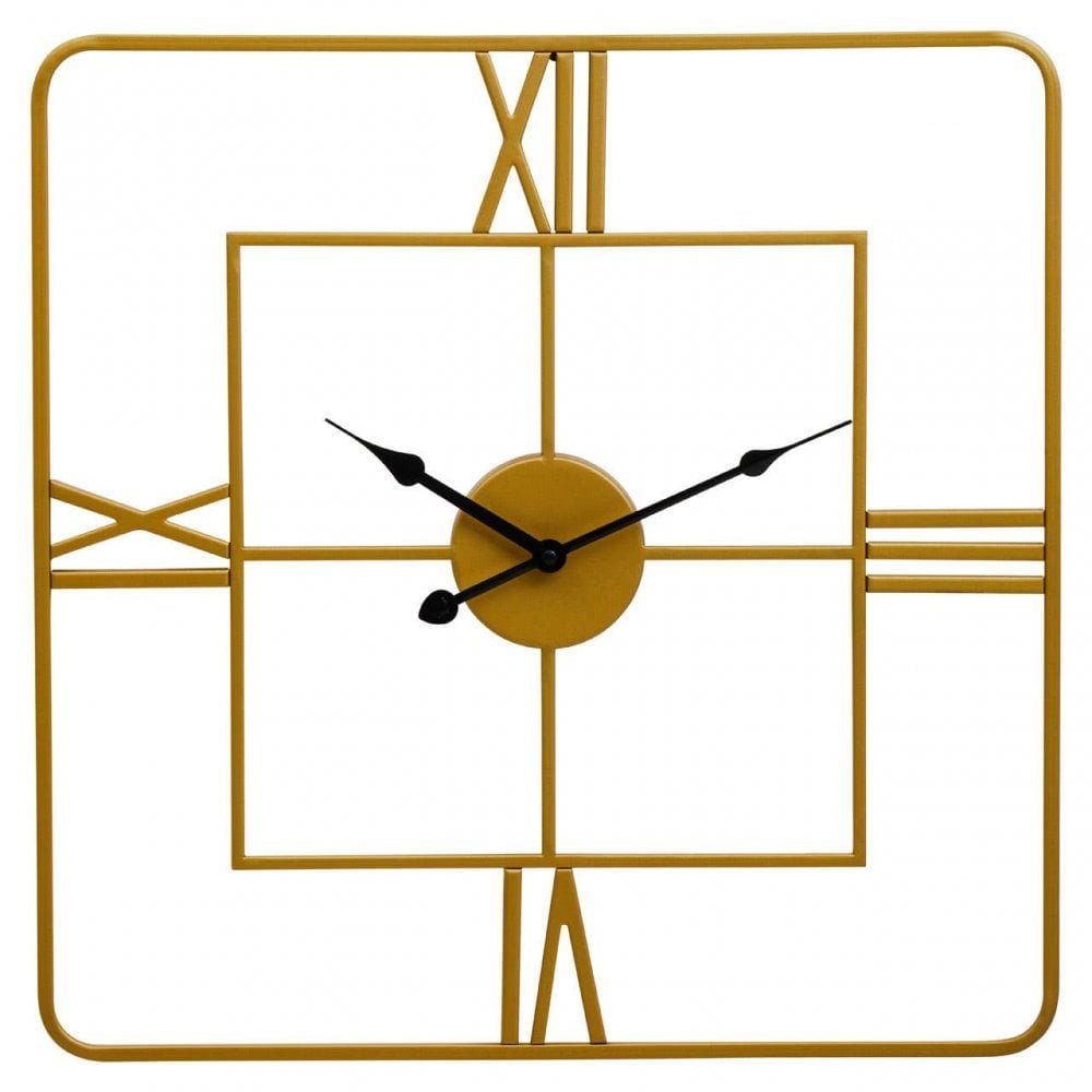 Kent Square Gold Finish Wall Clock