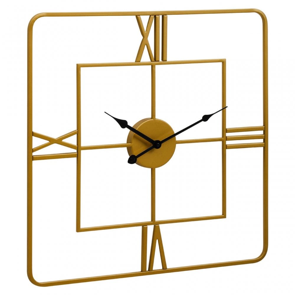 Kent Square Gold Finish Wall Clock