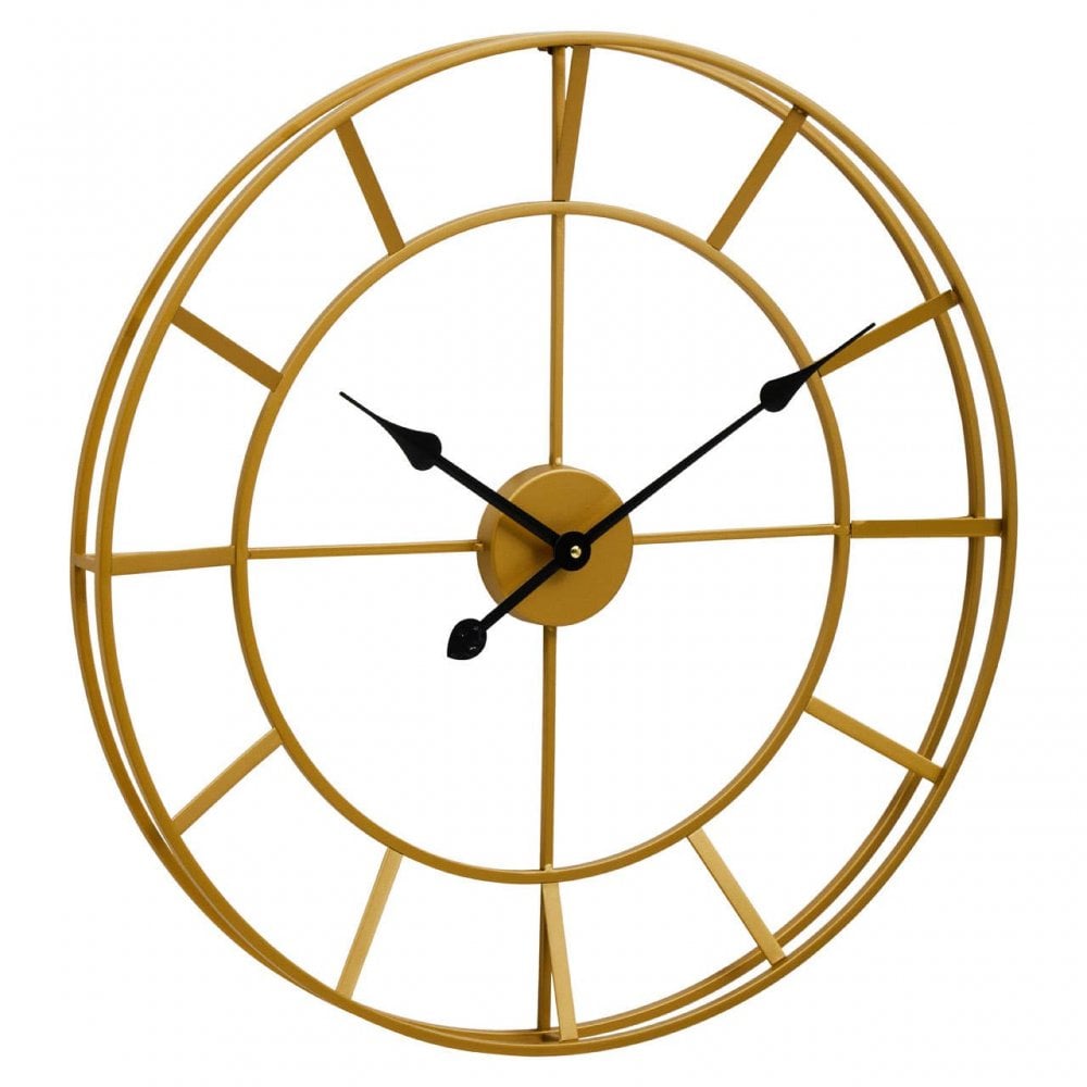 Kent Large Gold Frame And Black Detail Wall Clock