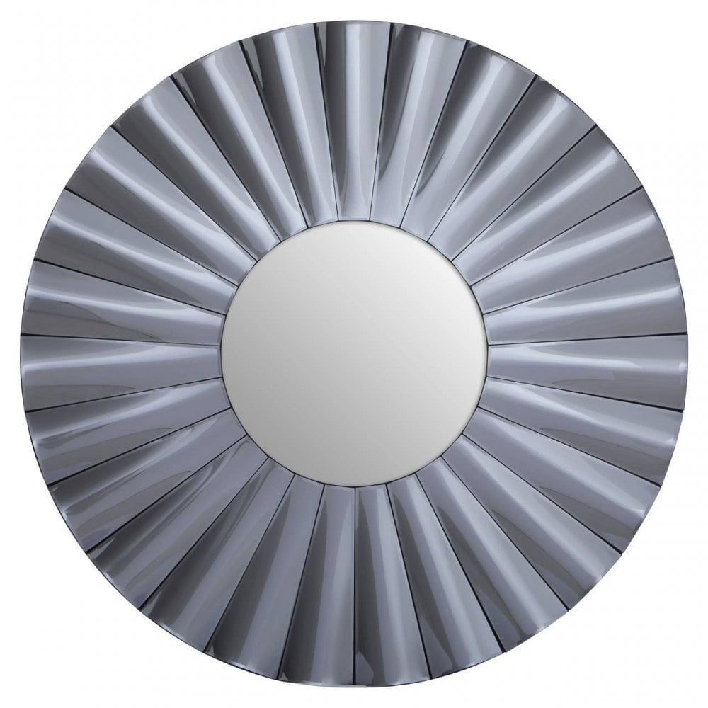 Jade Round Grey Wall Mirror