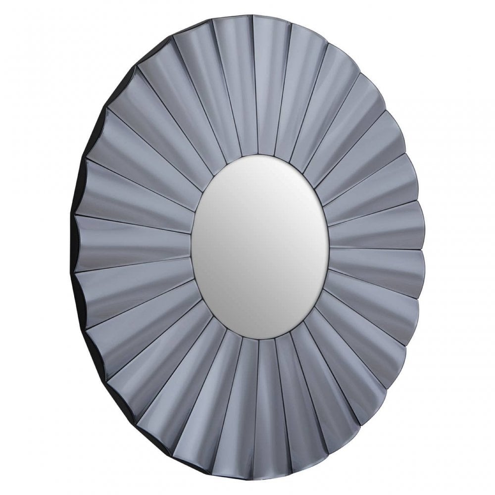 Jade Round Grey Wall Mirror