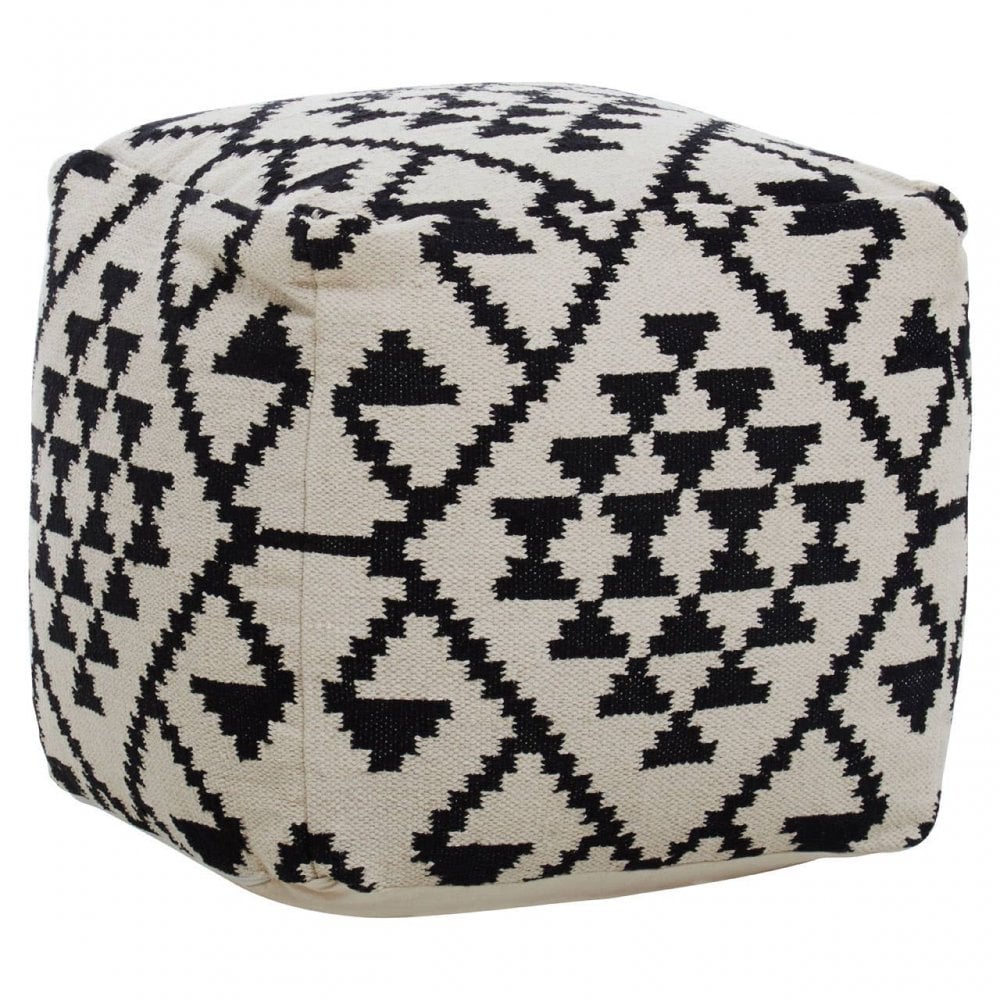 Cefena Square Patterned Footstool