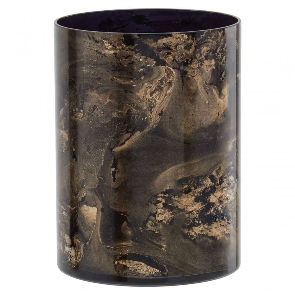 Gaia Black And Gold Small Candle Holder