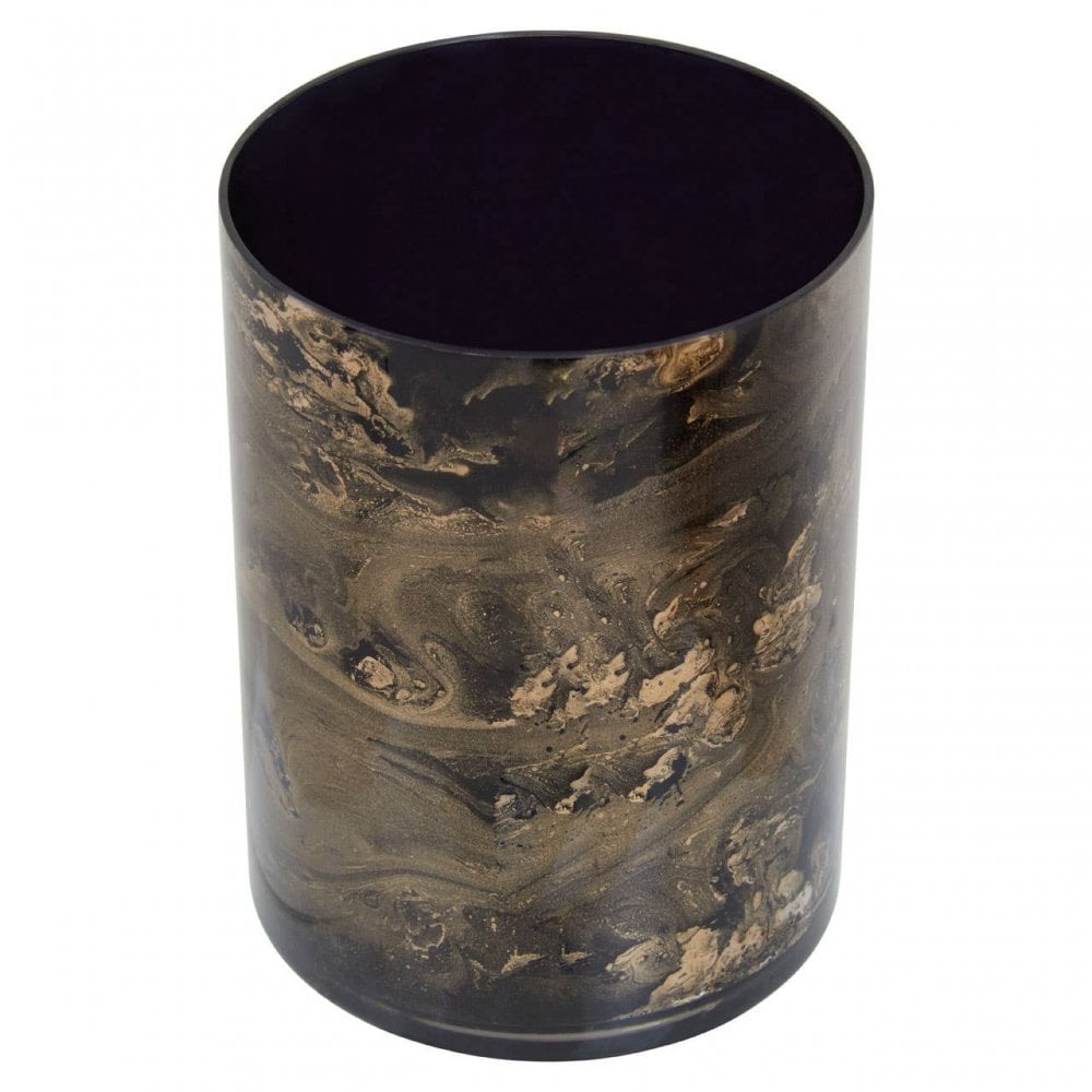 Gaia Black And Gold Small Candle Holder