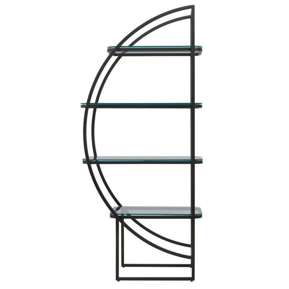 Vogue Left Half Moon Black Shelf Unit