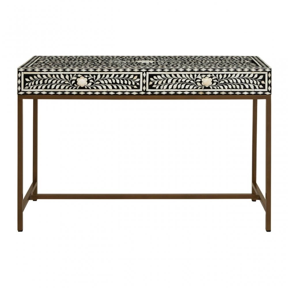 Fusion Console Table With Gold Finish Legs