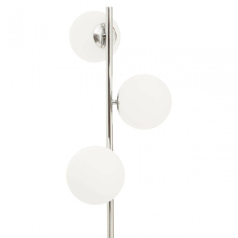 Karter Chrome Finish And White Glass Floor Lamp