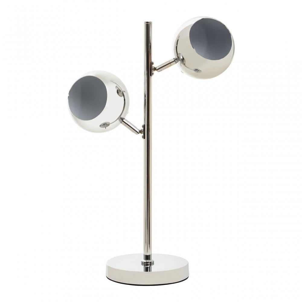 Karter  Chrome Finish  Table Lamp With Two Lights