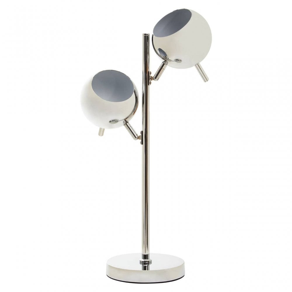 Karter  Chrome Finish  Table Lamp With Two Lights